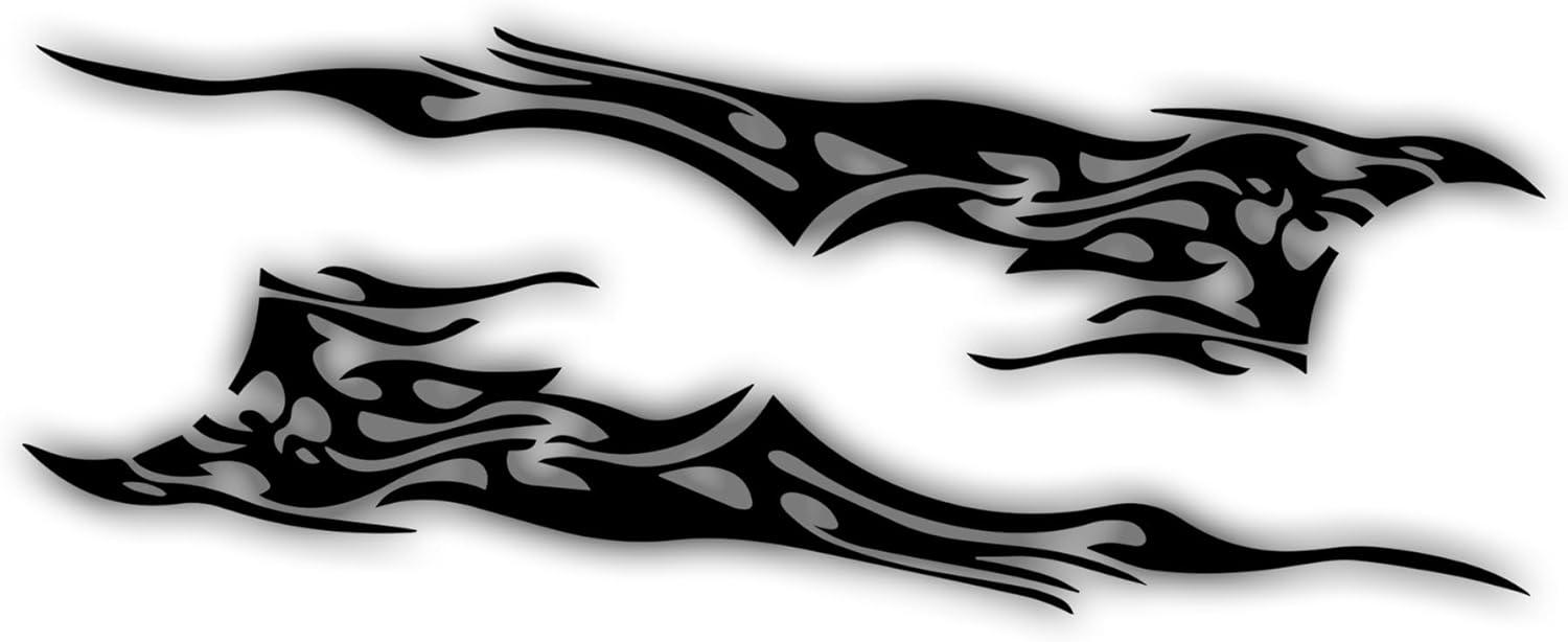 Generic Tribal Flame Vinyl Decal Sticker, Black, 6 Inches, Waterproof,  Die Cut Vinyl Decal