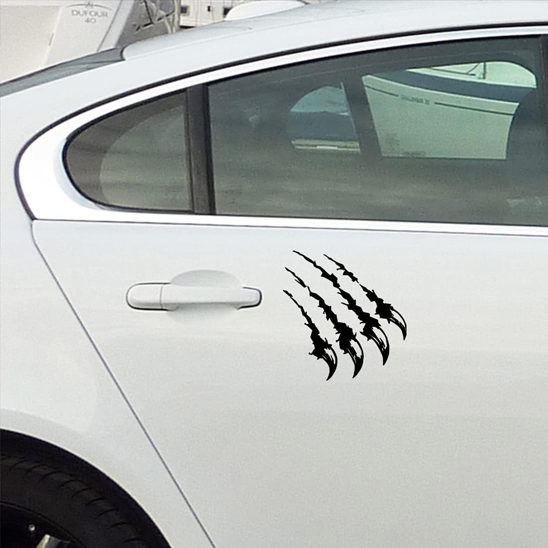 Claw Scratch (Black) (Set Of 2) Premium Waterproof Vinyl Decal Stickers For Laptop Phone Accessory Helmet Car Window Bumper Mug Tuber Cup Door Wall Decoration Die Cut Vinyl Decal
