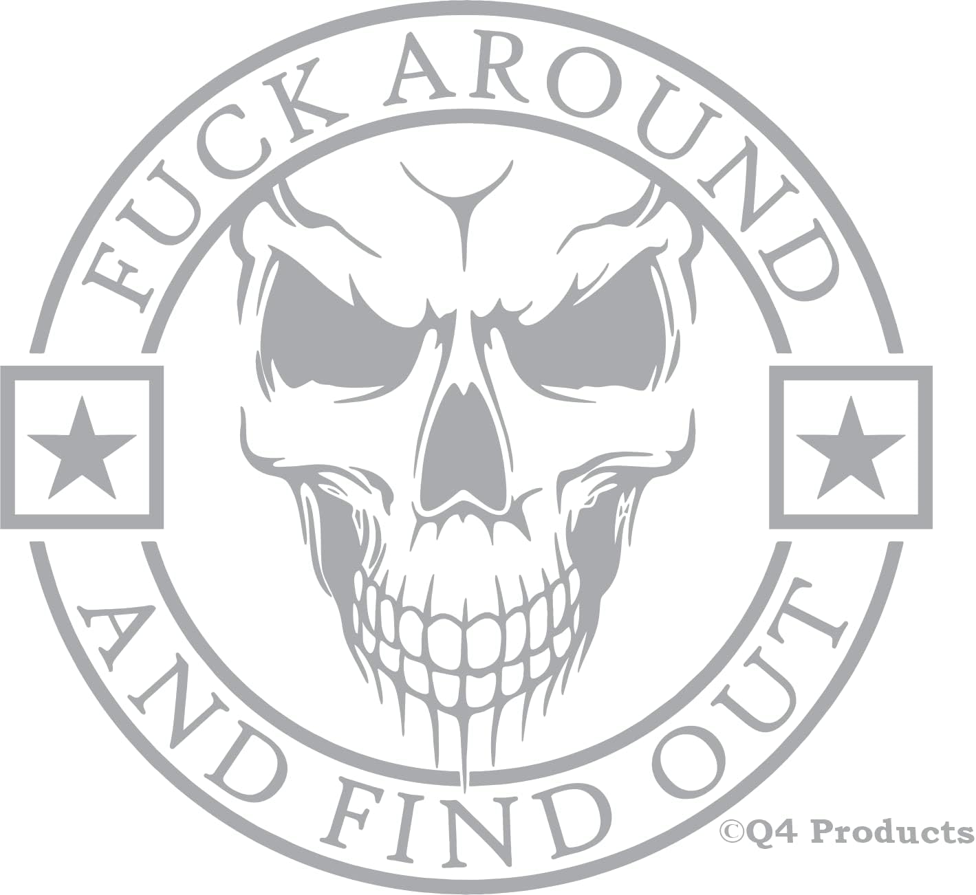 FAFO Skull Decal - Fuck Around and Find Out Color Decal  Die Cut Vinyl Decal