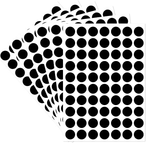 Starboling 800Pcs 1 Inch Black Round Color Coding, Die Cut Vinyl Decal