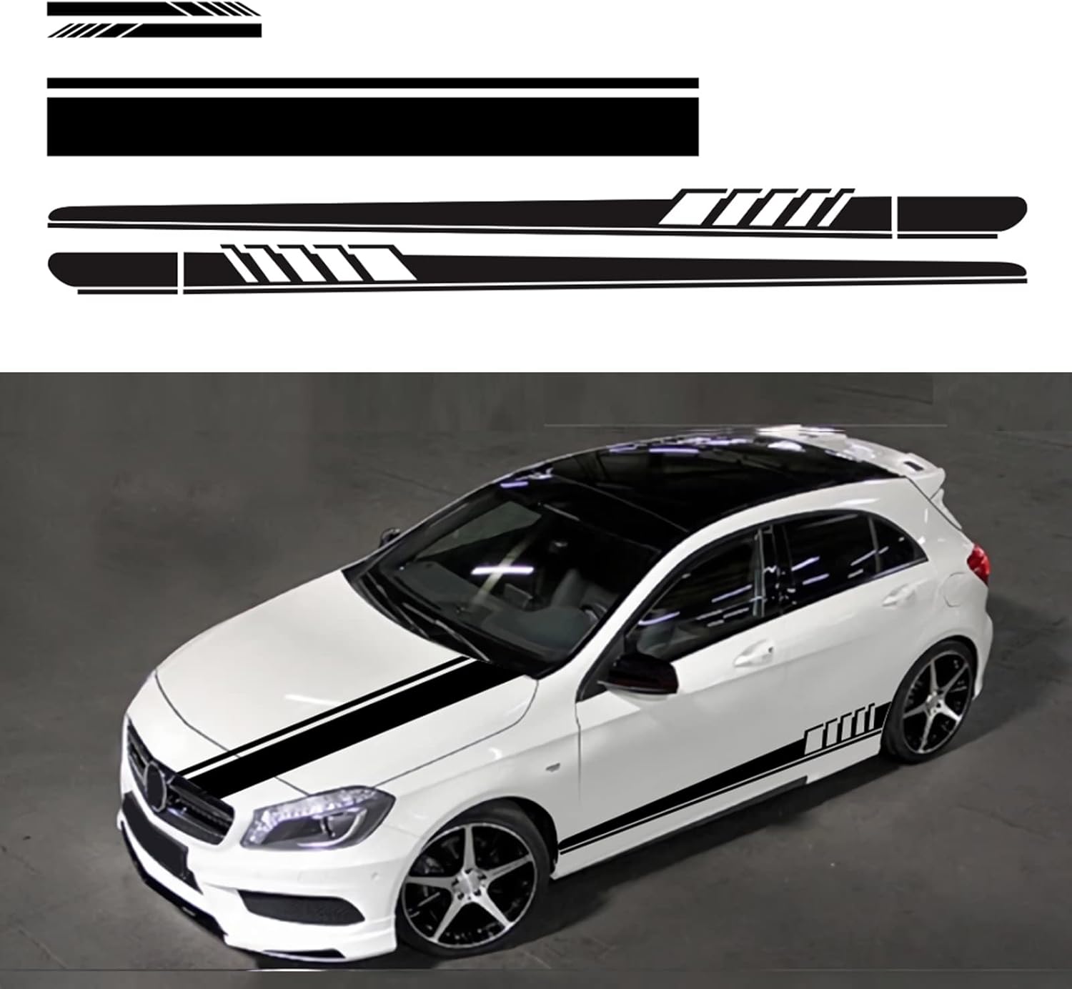 Universal Racing Stripes Car Stickers Sport Stripes DIY Styling Decorated Door Hood Self-Adhesive Side Strip Decal Decoration Accessories for Truck SUV Off-Road| Die Cut Vinyl Decal