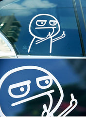 2pcs Cartoon Funny Middle Finger Vinyl Car Sticker, Die Cut Vinyl Decal