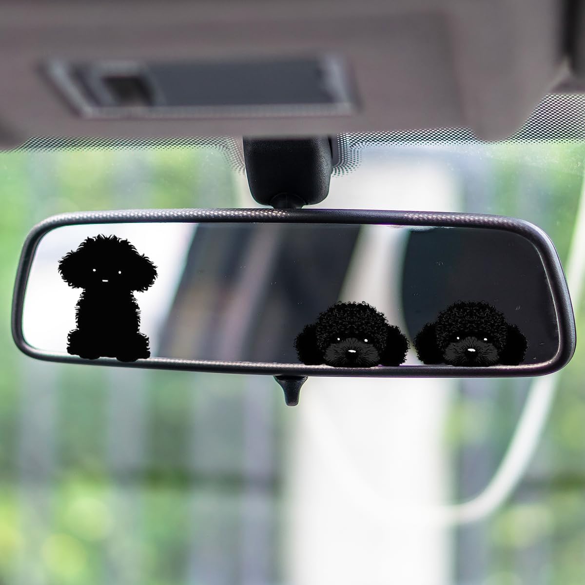 Cute Peeping Dog  Car Mirror Decal - Vinyl Rearview Mirror  Car Window Decal - Curious Puppy Small Decals Vehicle Bumper Accessories for Laptop Waterbottle  Die Cut Vinyl Decal