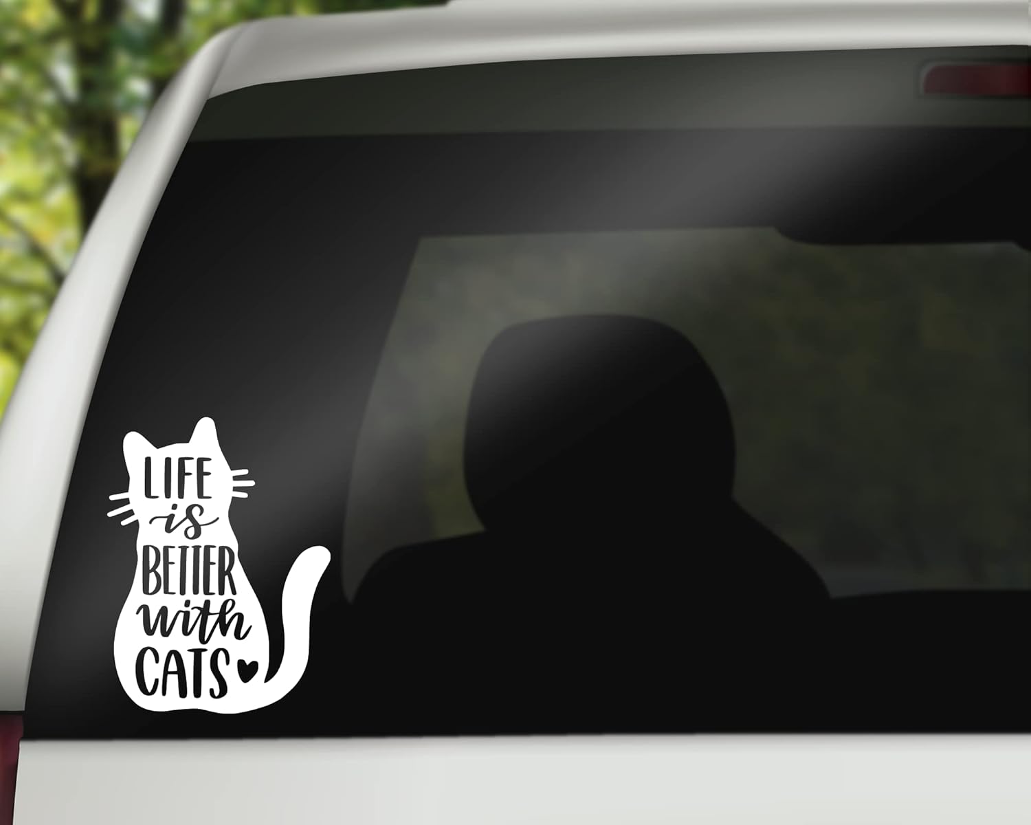Life is Better with Cats Decal l Cat Vinyl Decal | Cat Mom Sticker Decal | Car Decal Bumper Sticker Window Laptop Tumbler Decal Die Cut Vinyl Decal