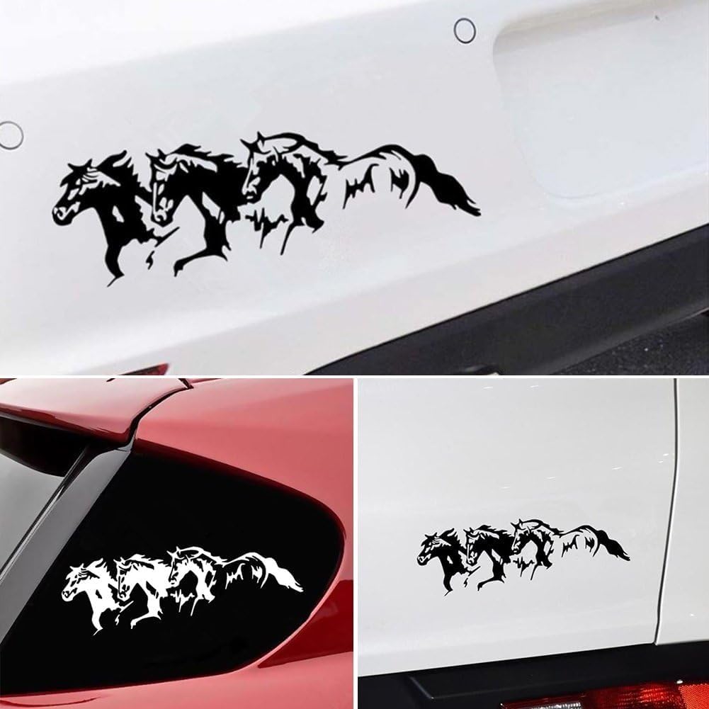 Black Running Horses Self-Adhesive Sticke Decal Big Promotion Fashion Car Vehicle Self-Adhesive Sticker Waterproof Decal Decor Die Cut Vinyl Decal