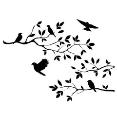 Bird Tree Branch Die Cut Vinyl Decal