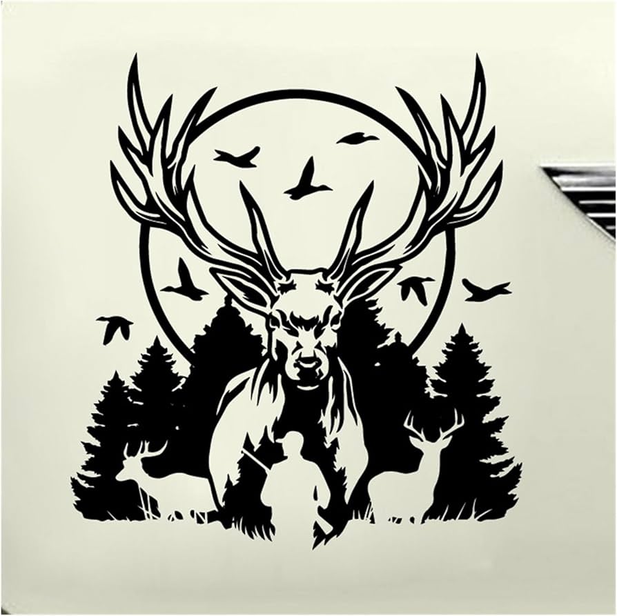 15cm Creative Deer Hunte Sticker Decals Cover Scratches Stickers on Motorcycle Car Decoration PVC Accessories Products Cute,  Die Cut Vinyl Decal