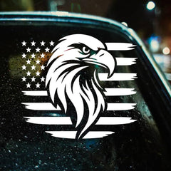 Patriotic Eagle Flag Decal – 7x7 in American Bald  Die Cut Vinyl Decal