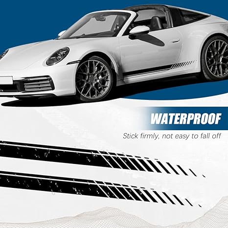 2Pcs Sports Racing Stripe Graphic Stickers, Die Cut Vinyl Decal