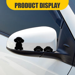 Cute Peeping Dog  Car Mirror Decal - Vinyl Rearview Mirror  Car Window Decal - Curious Puppy Small Decals Vehicle Bumper Accessories for Laptop Waterbottle  Die Cut Vinyl Decal