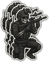 Tactical Skeleton Stickers, Funny Military Skull Vinyl Decals Gifts for Soldiers, Veterans, Hunters, Outdoor Adventurers, Friends, for Laptop Die Cut Vinyl Decal