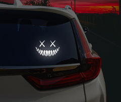 Reflective Smile Demon Car Sticker,Funny Cool Die Cut Waterproof Car Window Decal| Die Cut Vinyl Decal