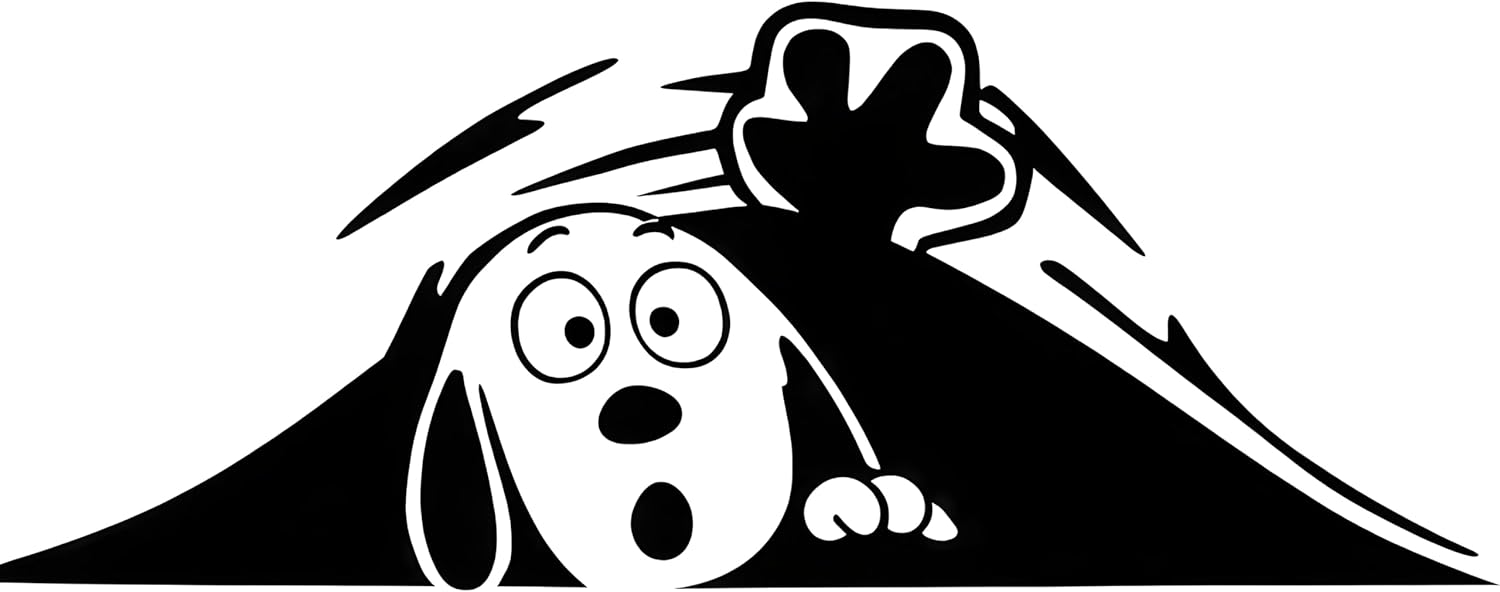 Cute Dog Peeking Car Decal, Black Vinyl Sticker, Die Cut Vinyl Decal