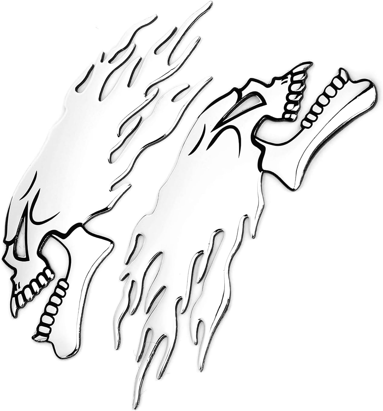 Universal Flame Skull Motorcycle Helmet Decoration  Die Cut Vinyl Decal