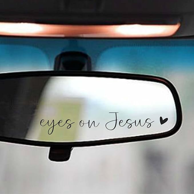 6 PCS Eyes On Jesus Mirror Decals, Die Cut Vinyl Decal