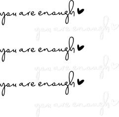 6X You are Enough Car Mirror Decals, Die Cut Vinyl Decal