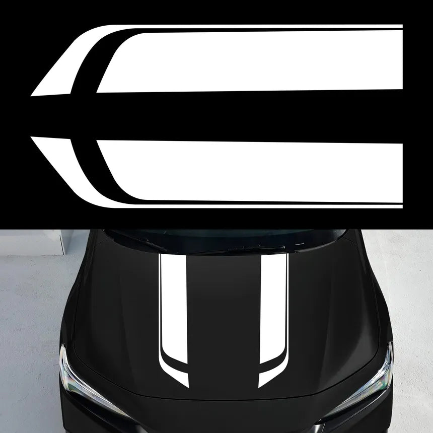 Car Hood Decal Sticker, Automotive Side Body Stripe Graphics Racing Bumper Sticker