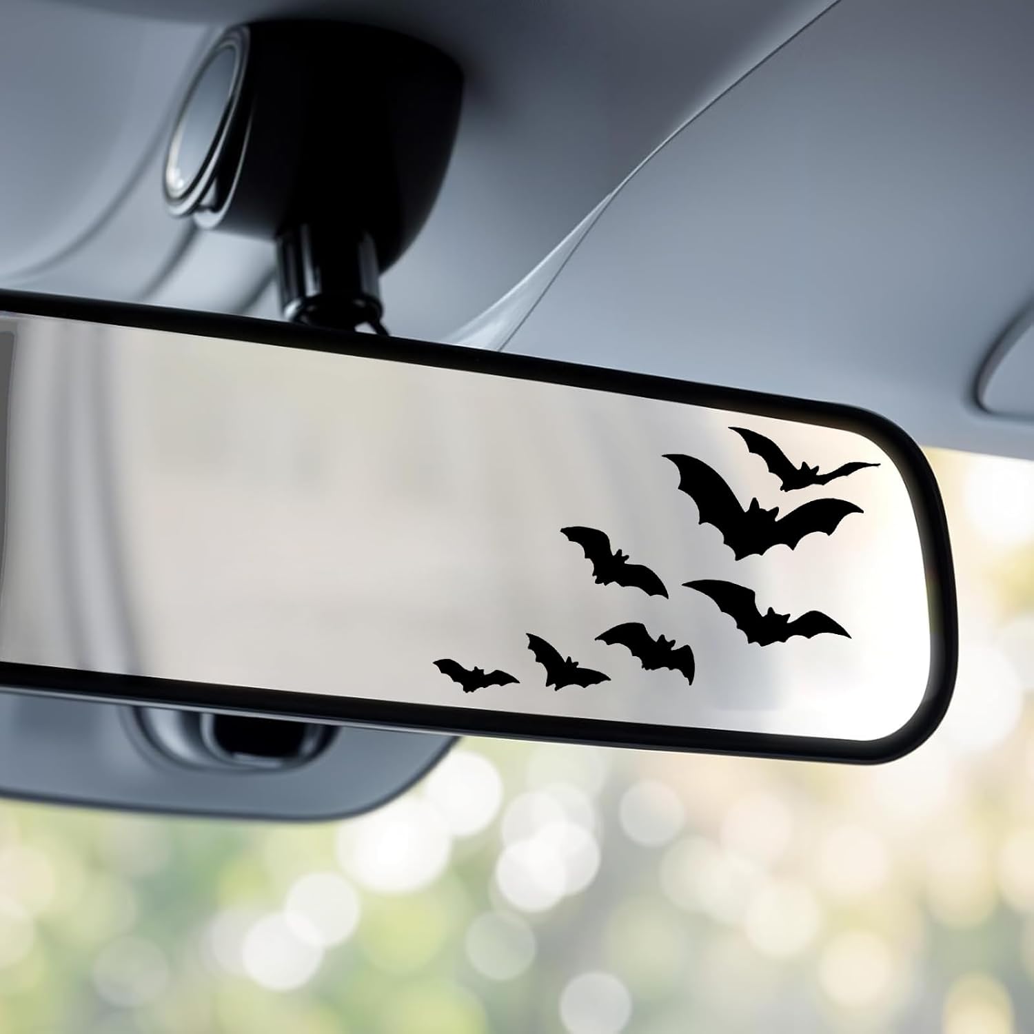 Rearview Mirror Halloween Bat Decal,Vinyl Flying Bats Decals for Window Bumper,Spooky Gothic Bats Stickers for Car Truck Mirror Laptop, Car Window Decoration  Die Cut Vinyl Decal