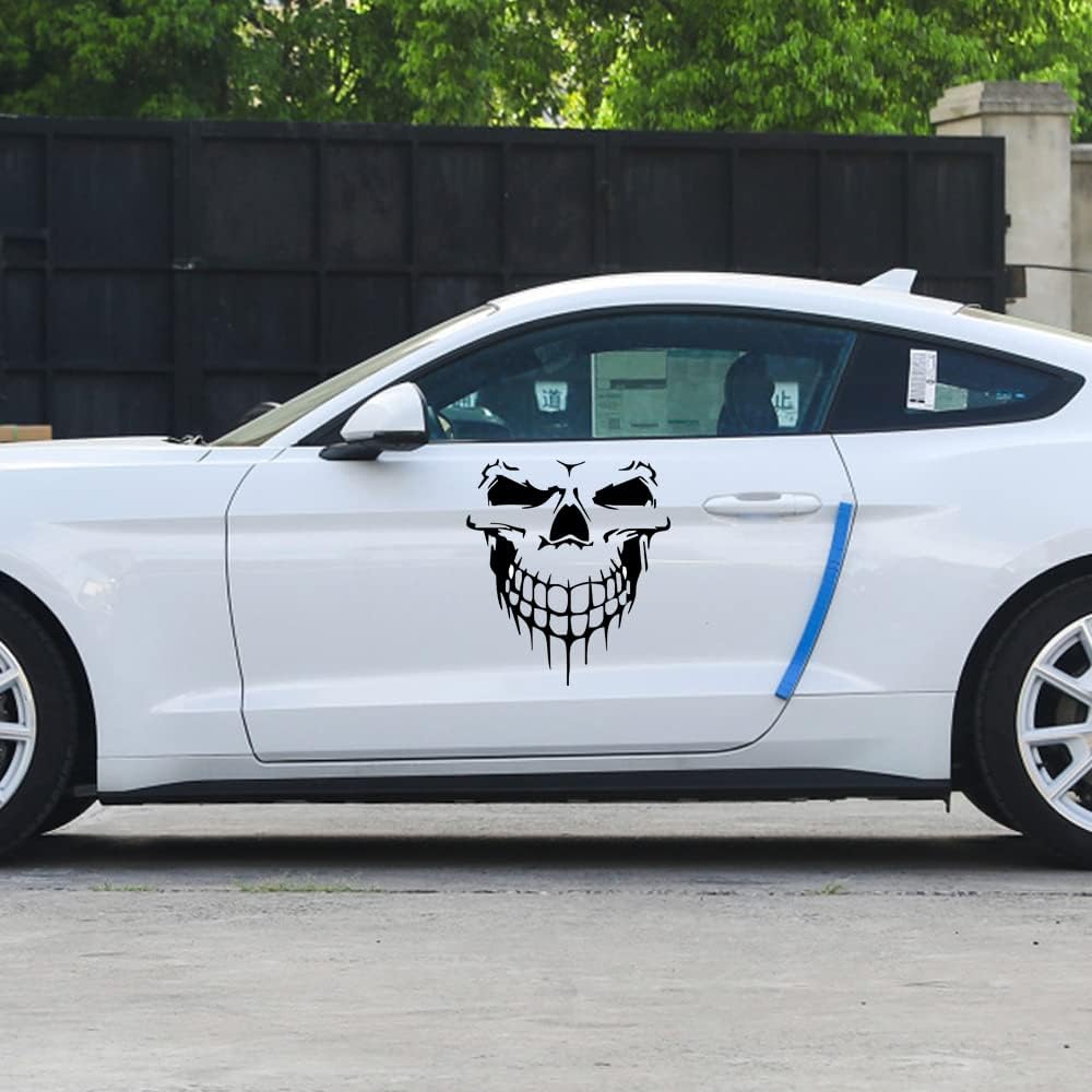 Reflective Silver Skull Decals and Stickers for Car Windows, | Die Cut Vinyl Decal