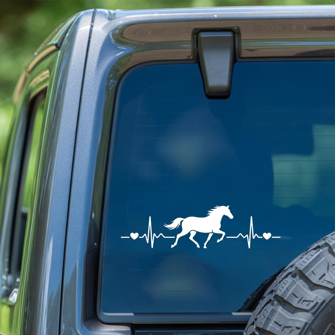 Horse Riding Heartbeat Decal Running Love Vinyl Sticker for Car Laptop Window Tumbler Water Bottle Bumper Gift for Horse Riders Die Cut Vinyl Decal