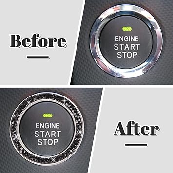 Bling Push Start Button Cover Ring, Interior Crystal Diamond  Die Cut Vinyl Decal/ Bumper For  Windows, Cars, Trucks, Laptops, Etc (Copy) (Copy)