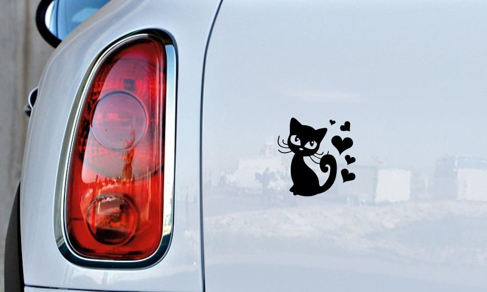 Cat Cute Heart Cartoon Car Vinyl Die Cut Vinyl Decal