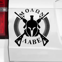 MAZ DISTRIBUTIONS – Molon Labe Sticker – Vinyl Come and Take it Spartan Decal for Car, Truck, and Van – Indoor and Outdoor Use – Waterproof for Laptop and Mailbox Decal   Die Cut Vinyl Decal
