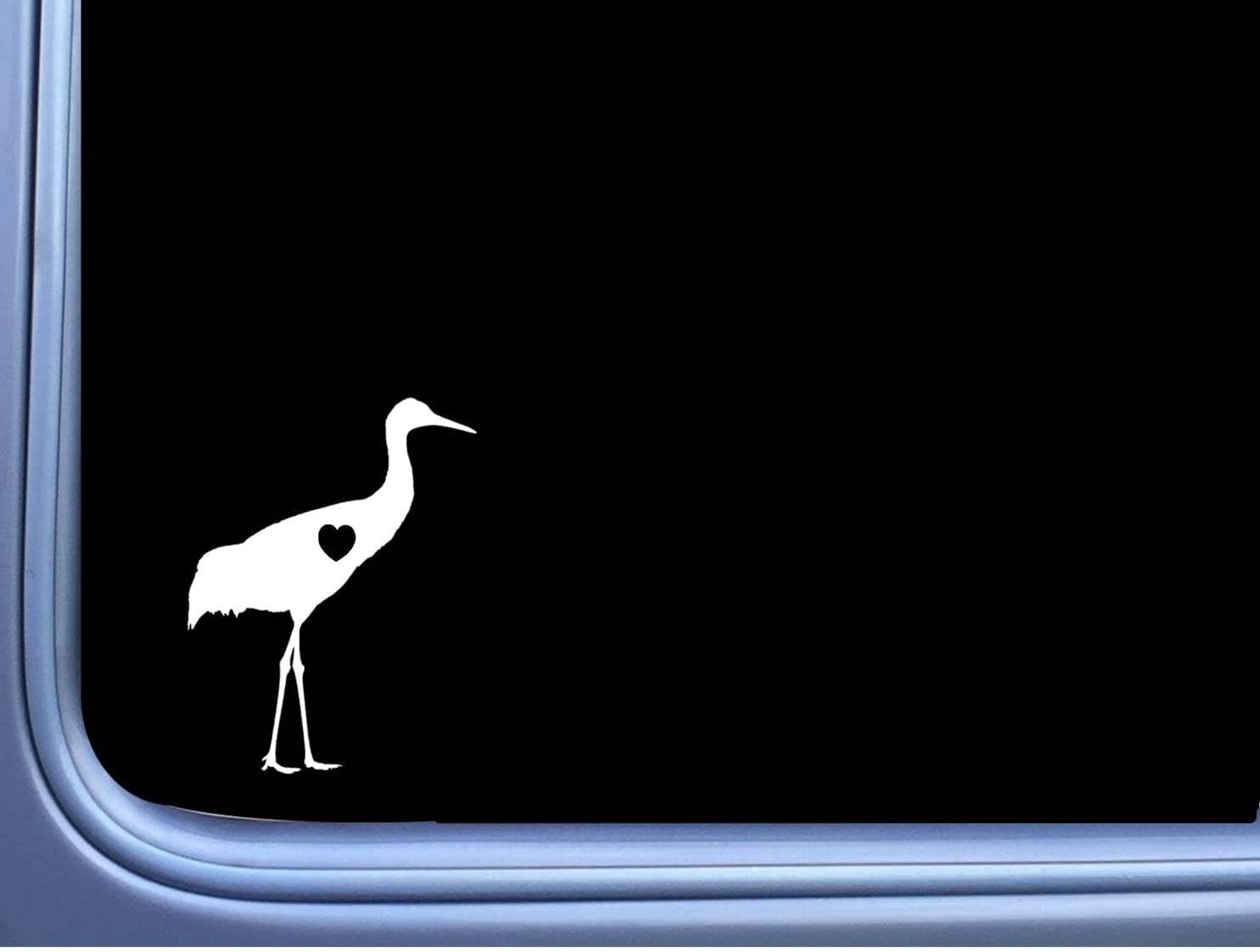 EZ-STIK Sandhill Crane Lil Heart Die Cut Vinyl Decal