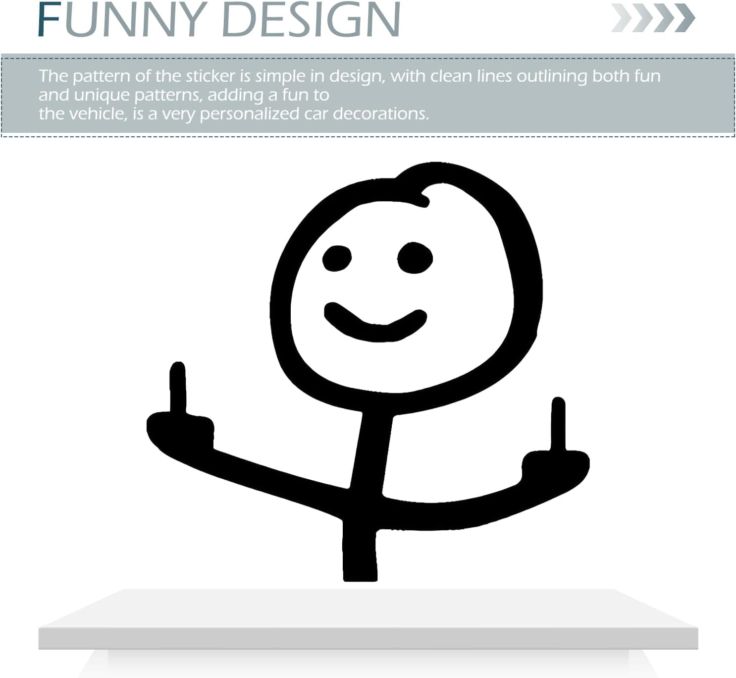winterrock Car Decals, Funny Middle Finger Die Cut Vinyl Decal