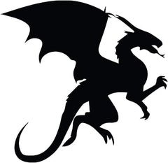 JMM Industries Dragon Shape Outline Vinyl Decal Sticker