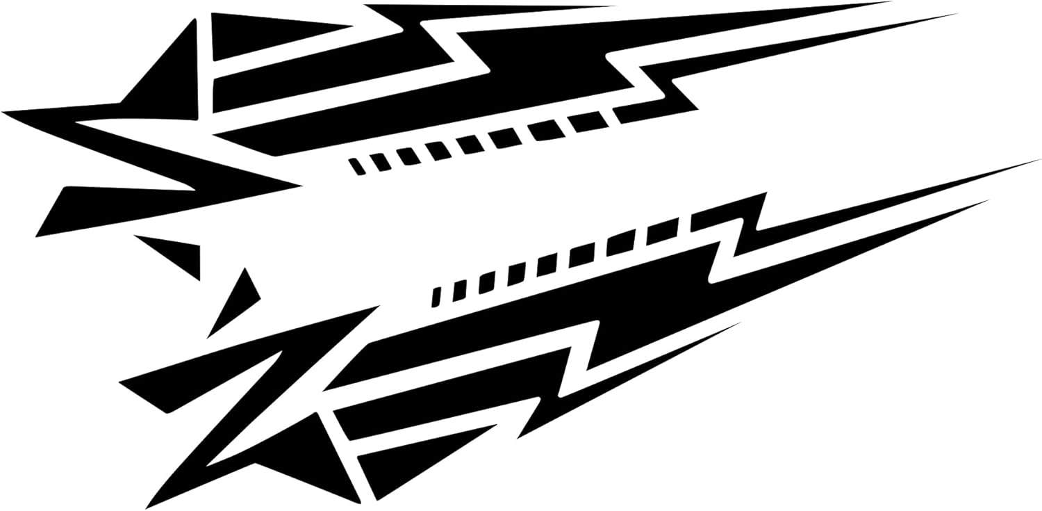 TOMALL 2 Pcs 40cm Flame Reflective Sticker for Car Flame Racing Sports Stripe Decal for Golf Cart Vinyl Waterproof Decal Decoration