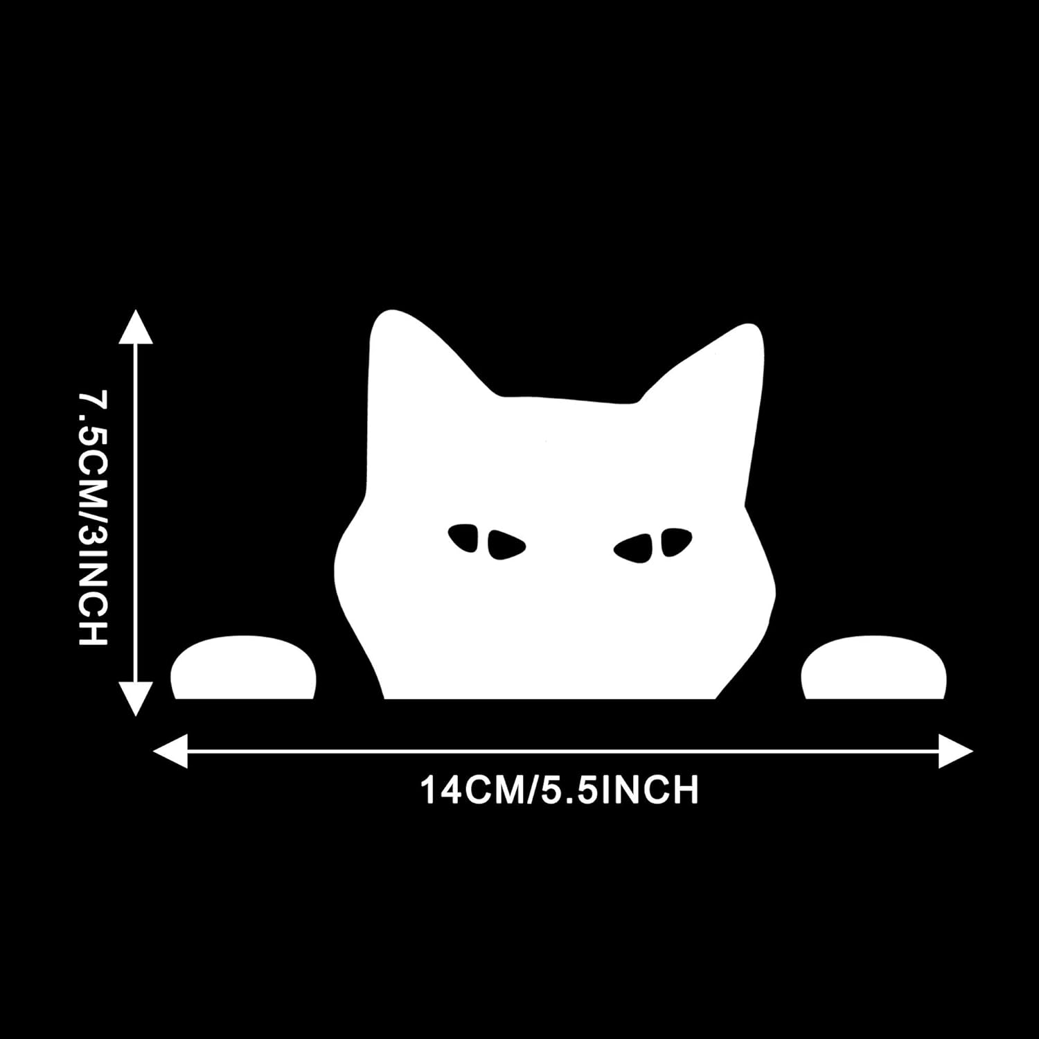TOMALL 2PCS 5.5'' Cat Peeking Car Stickers Cat Watching Vinyl Reflective Decals Waterproof Funny Self-Adhesive for Car Window Bumper Laptop Motorcycle  Die Cut Vinyl Decal