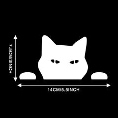 TOMALL 2PCS 5.5'' Cat Peeking Car Stickers Cat Watching Vinyl Reflective Decals Waterproof Funny Self-Adhesive for Car Window Bumper Laptop Motorcycle  Die Cut Vinyl Decal