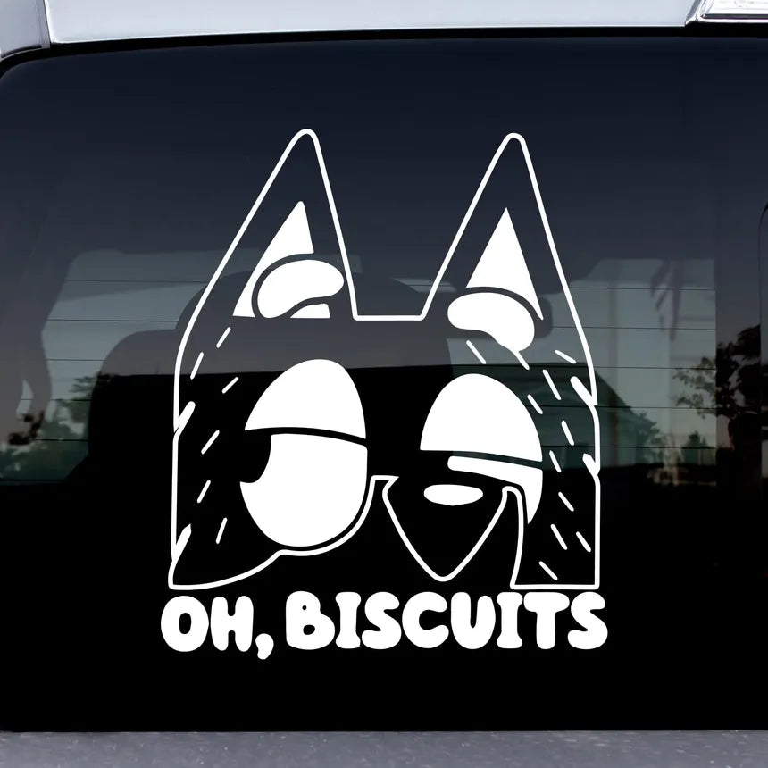 5pcs OH, Biscuits Car Decal  Die Cut Vinyl Decal