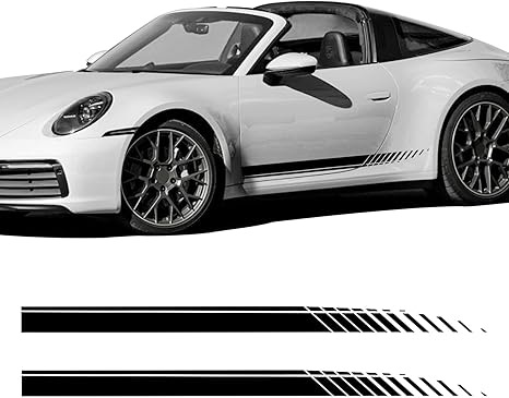 2Pcs Sports Racing Stripe Graphic Stickers, Die Cut Vinyl Decal
