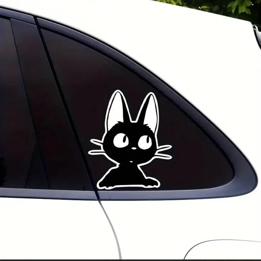 Funny Car Stickers - Peeking Black Cat Vinyl  Die Cut Vinyl Decal