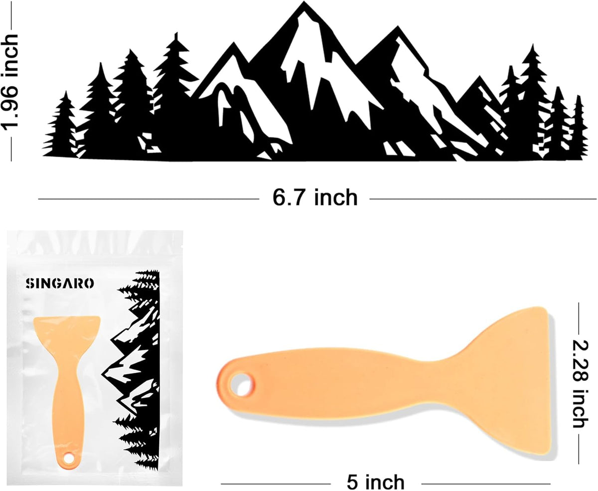SINGARO Vinyl Snow Mountain Tree Decal Die Cut Vinyl Decal