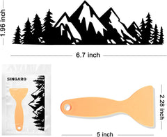 SINGARO Vinyl Snow Mountain Tree Decal Die Cut Vinyl Decal