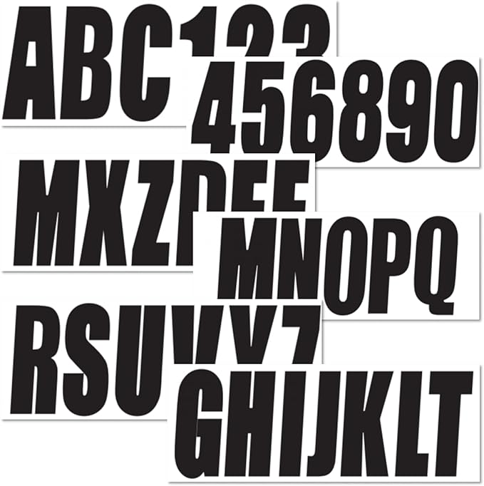 Black Marine Boat Sticker, Die Cut Vinyl Decal