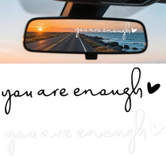 6X You are Enough Car Mirror Decals, Die Cut Vinyl Decal