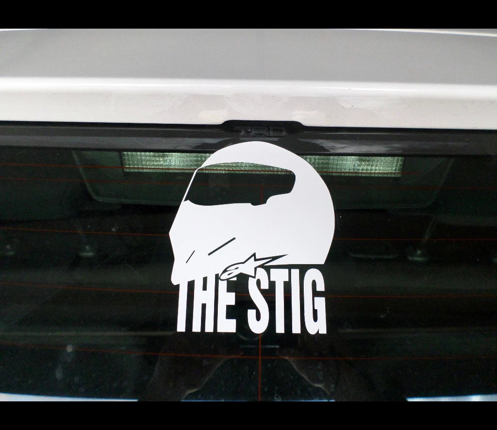 THE STIG Sticker anonymous Super Car Racer Sticker Die Cut Vinyl Decal