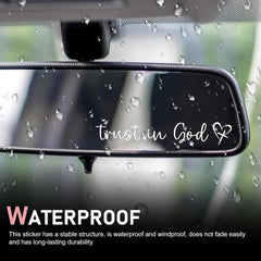 Bawkars 3 PCS Trust in God Rearview Mirror  Die Cut Vinyl Decal