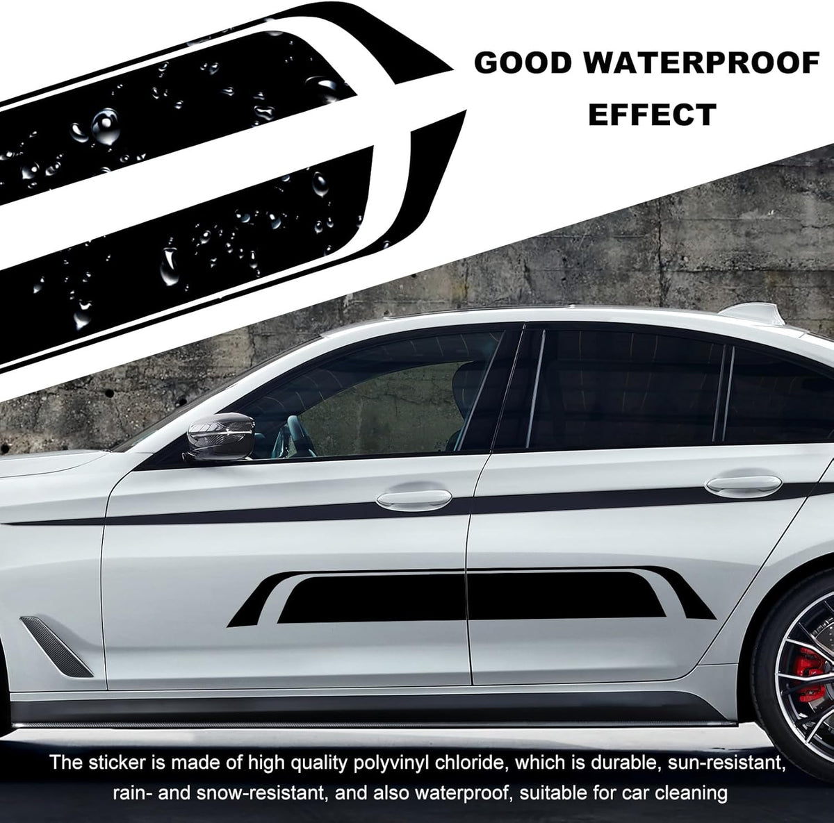 Car Hood Decal Sticker, Automotive Side Body Stripe Graphics Racing Bumper Sticker,| Die Cut Vinyl Decal