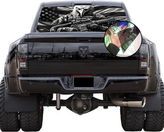 GRAPHIX EXPRESS Truck Back Window Graphics (American Flag Eagle) Universal See Through Rear Vinyl Die Cut Vinyl Decal/ Bumper For Windows, Cars, Trucks, Laptops, Etc.