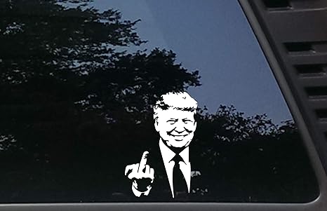 T Flipping The Bird - 3 3/4" x 5 1/2" die Cut Vinyl Decal/Sticker For Windows, Cars, Trucks, Laptops, Etc.
