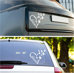 Blessed Cross & Butterfly Heart  Die Cut Vinyl Decal
