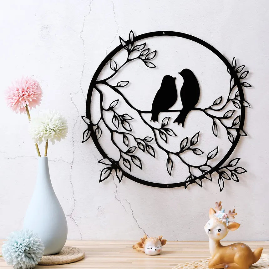 Ferraycle Metal Wall Art Bird on Tree Branch Silhouette Bird Art  Die Cut Vinyl Decal