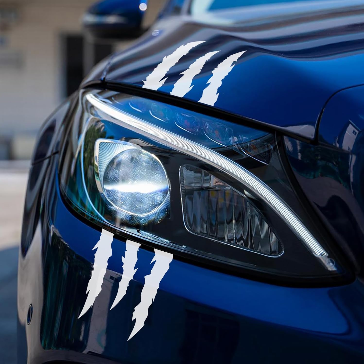 4Pcs Car Stickers Vinyl Claw Marks Decals for Men,Car Light Eyebrow Graphics | Die Cut Vinyl Decal