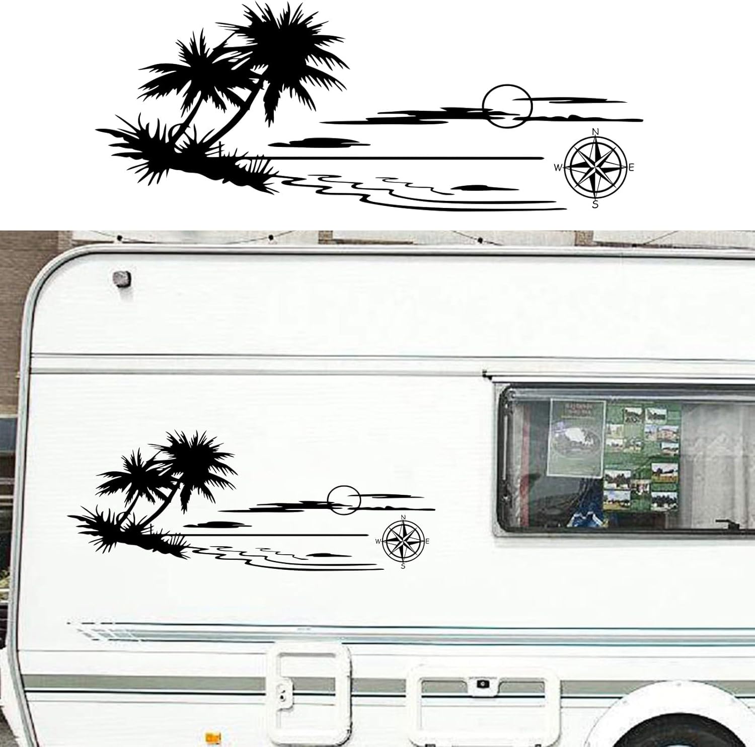Mountain Tree Forest Graphic Car sticker Vinyl sticker Body door side Compass Graphic Waterproof decal Decoration SUV Truck Camper RV Off-road vehicle Universal sticker Die Cut Vinyl Decal
