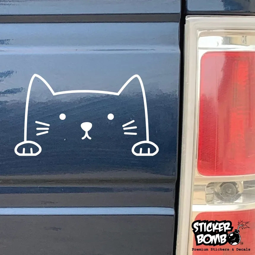 Peeking Cat Decal Die Cut Vinyl Decal